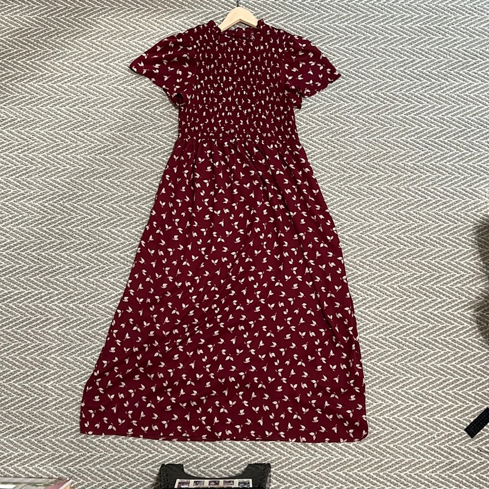 Polagram Short Sleeve High Neck Maxi Dress